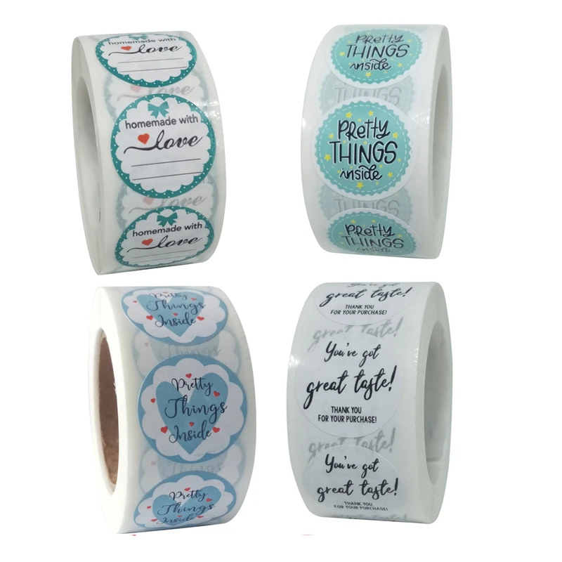 

Pretty Things Inside Stickers Seal Labels Handmade With Love Sticker For Baking Food Envelope Package Gift Card Business Supply