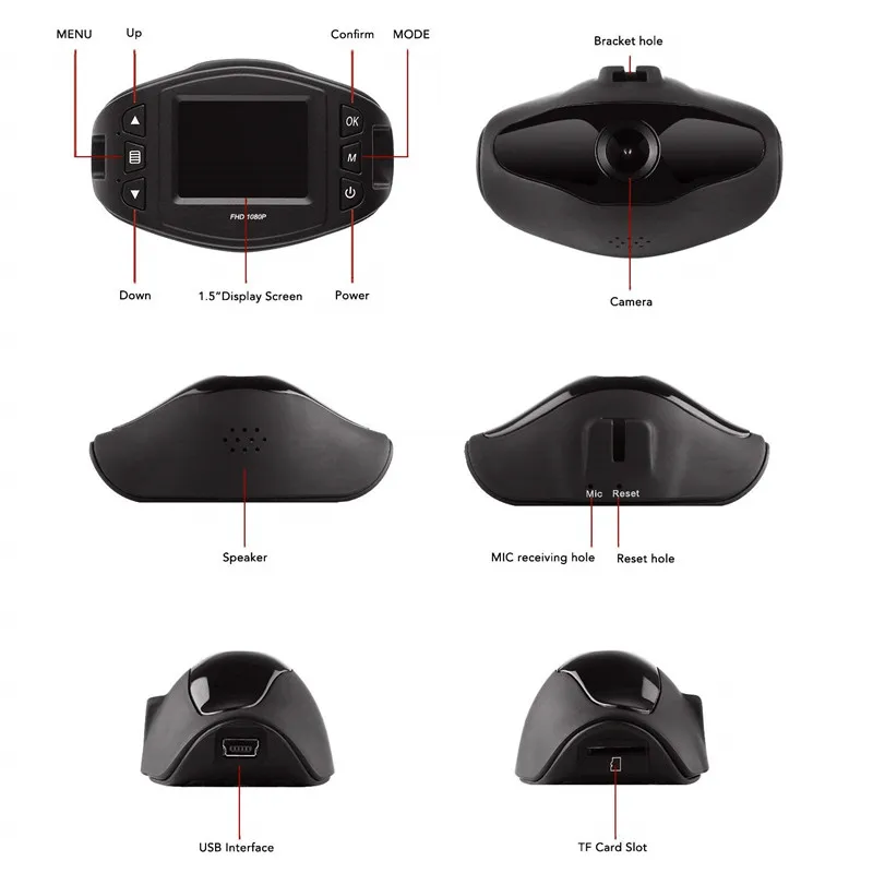 FHD 1080P регистратор с g датчиком обнаружения движения непрерывная циклическая