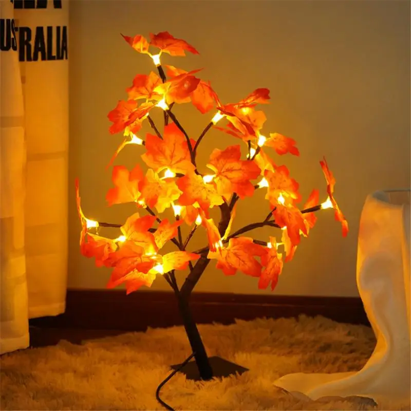 

LED Table Lamp Maple Leaves Tree Lights USB Fairy Maple Leaf Night Light For Home Party Xmas Christmas Wedding Bedroom Decor