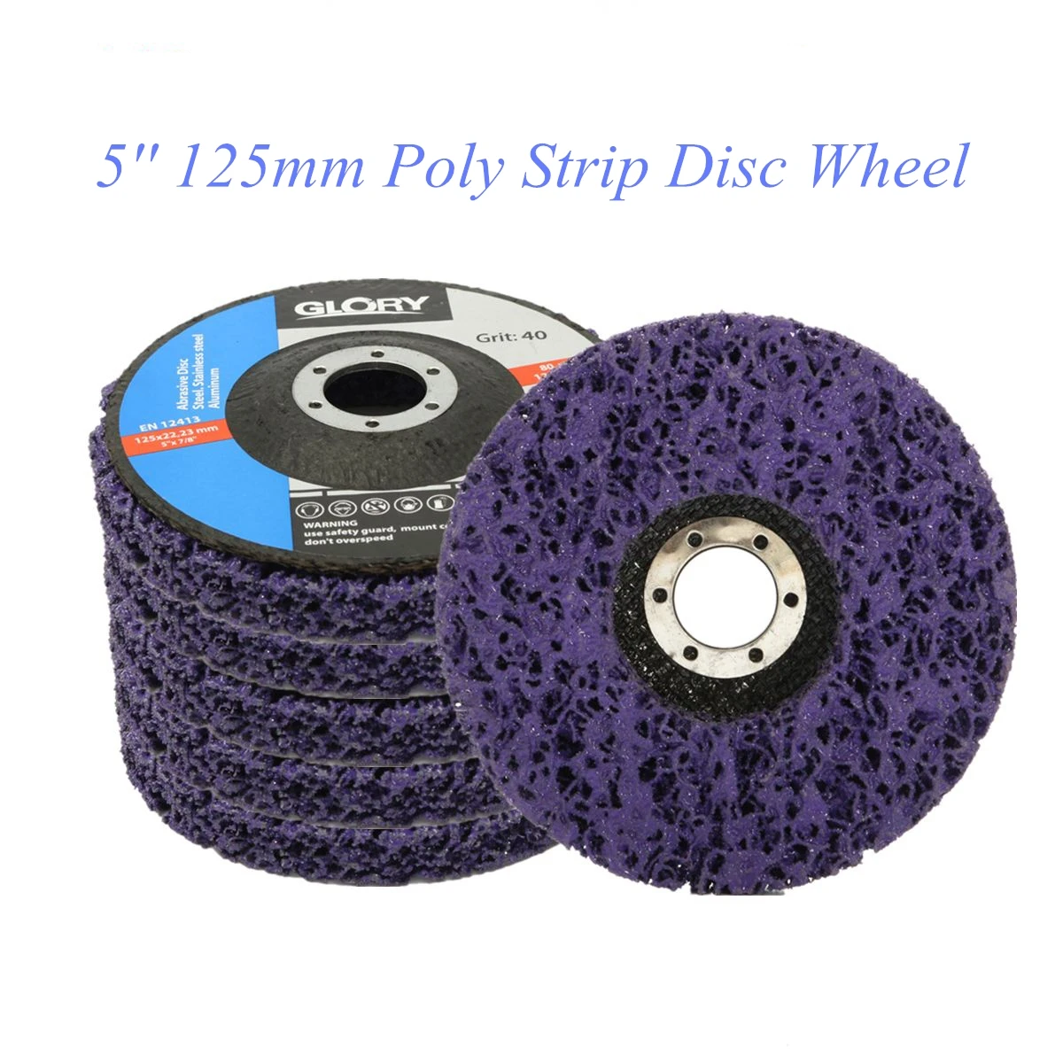 

6Pcs/Set 100*16mm/125*22mm/115*22mm Poly Strip Disc Abrasive Wheel Paint Rust Removal Clean For Angle Grinder 46 Grit