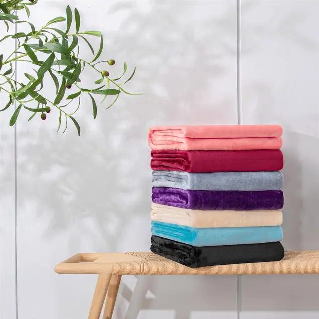 Flannel Blanket Warm Newborn Baby Bedding Light Thin Blankets High Quality  on Sofa/Bed/Plane Travel Solid Color  Bedspread