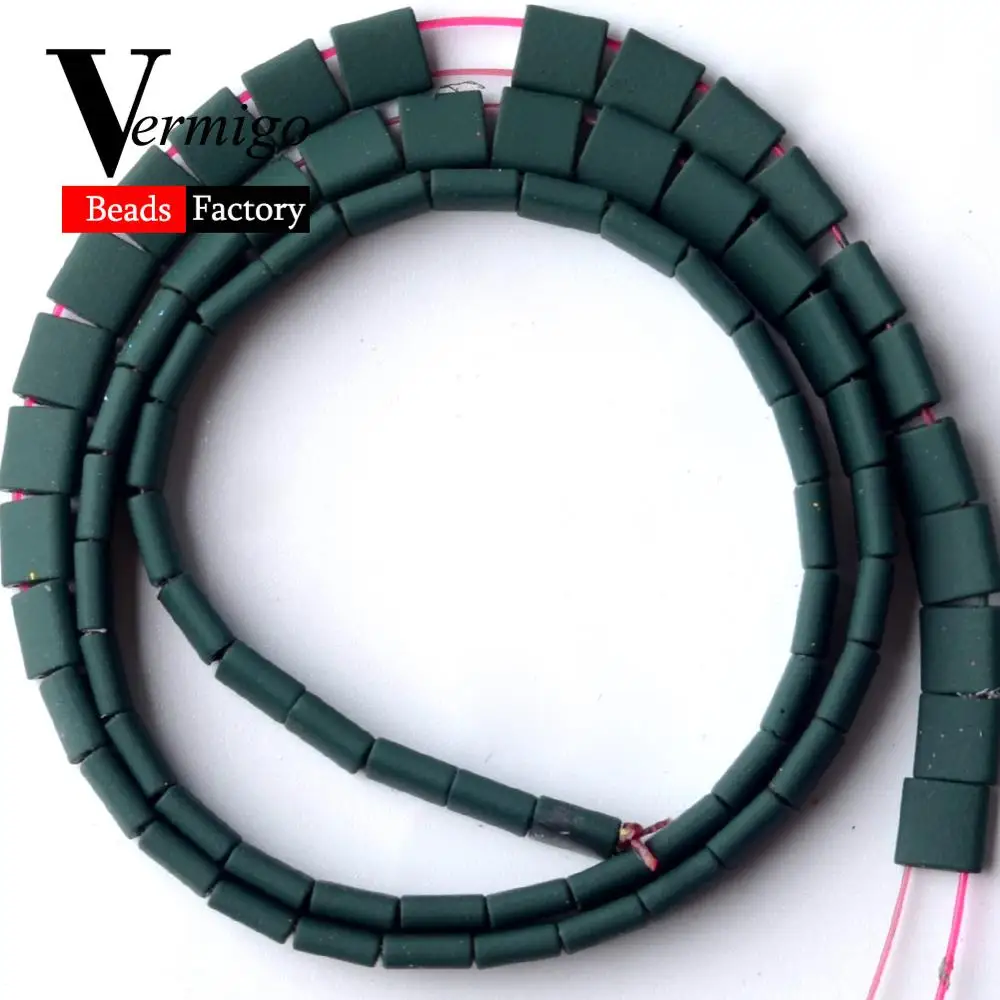 Квадратные темно-зеленые бусины из гематита Nanotech с двумя отверстиями для