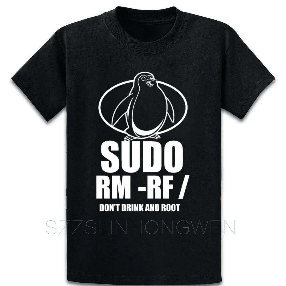 Sudo Rm Rf Tux Linux забавная футболка с кодовым принтом напиток и корень трикотажная