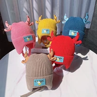 kids warm hat winter outdoor cycling hat knitted protect ear cute cartoon 7 12 years old keep warm windproof hat kh002