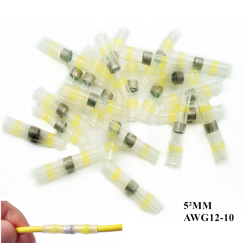 

AWG12 -10 100/300/500PCS Heat Shrink Solder Sleeve Insulated Waterproof Electrical Butt Splice Wire Connectors Terminals Kit