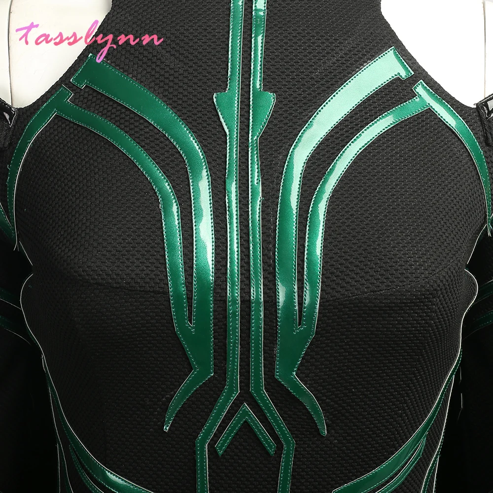 Superhero Movie Thor 3 Ragnarok Goddess of Death  Hela Cosplay Adult PU Party Bodysuit  Halloween Costumes for Women
