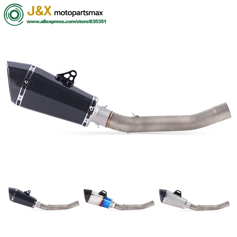 

Full System Slip On For kawasaki Z750 Z 750 Motorcycle Exhaust Muffler Escape Middle Link Mid Pipe