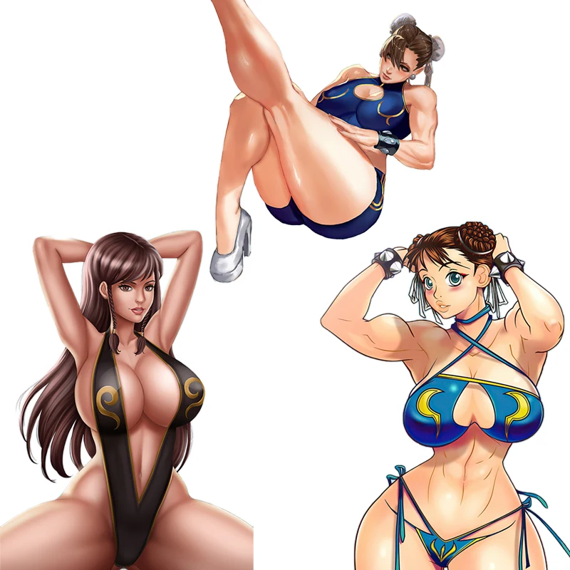 Three Ratels CDM372 Chun-Li  Animation game girl Personalized Creative Scratch Stickers And Decal For Occlusion  Decor