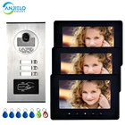 7 ''Цвет видео домофон RFID карты Камера видео-дверной звонок с 2  3  4 монитора видео-телефон двери 500 пользователя для Multi квартиры