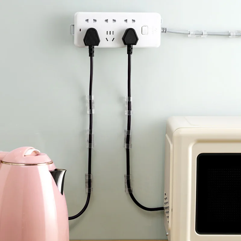 

Wall-Mounted Sticker Punch-free Plug Fixer Home Self-Adhesive Socket Fixer Cable Wire Organizer Seamless Power Strip Holder