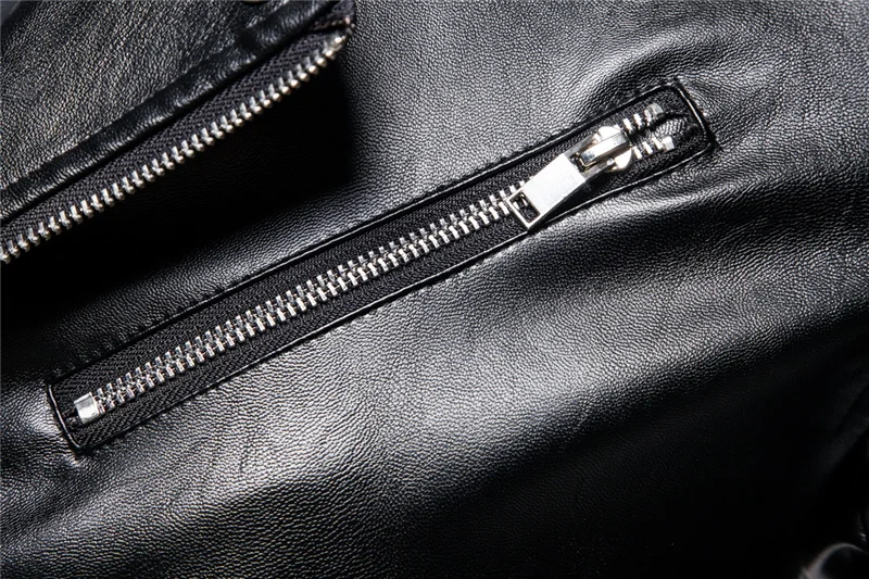 

LANDISTO men clothing Motor style men jacket leather jacket men spring autumn ZIPPER mens leather jacket