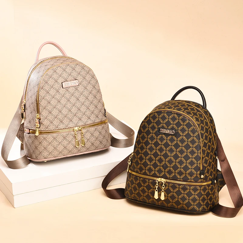 Brand Printed Women Backpack High Quality Youth Leather Backpacks for Teenage Girls Female School Women Travel Backpack