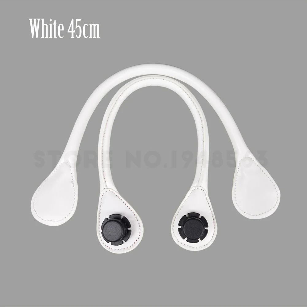 white 45cm TANQU короткий длинный круглый Pu искусственная кожа ручка для Obag классический мини O сумка женские сумки на плечо - Цвет: white 45cm