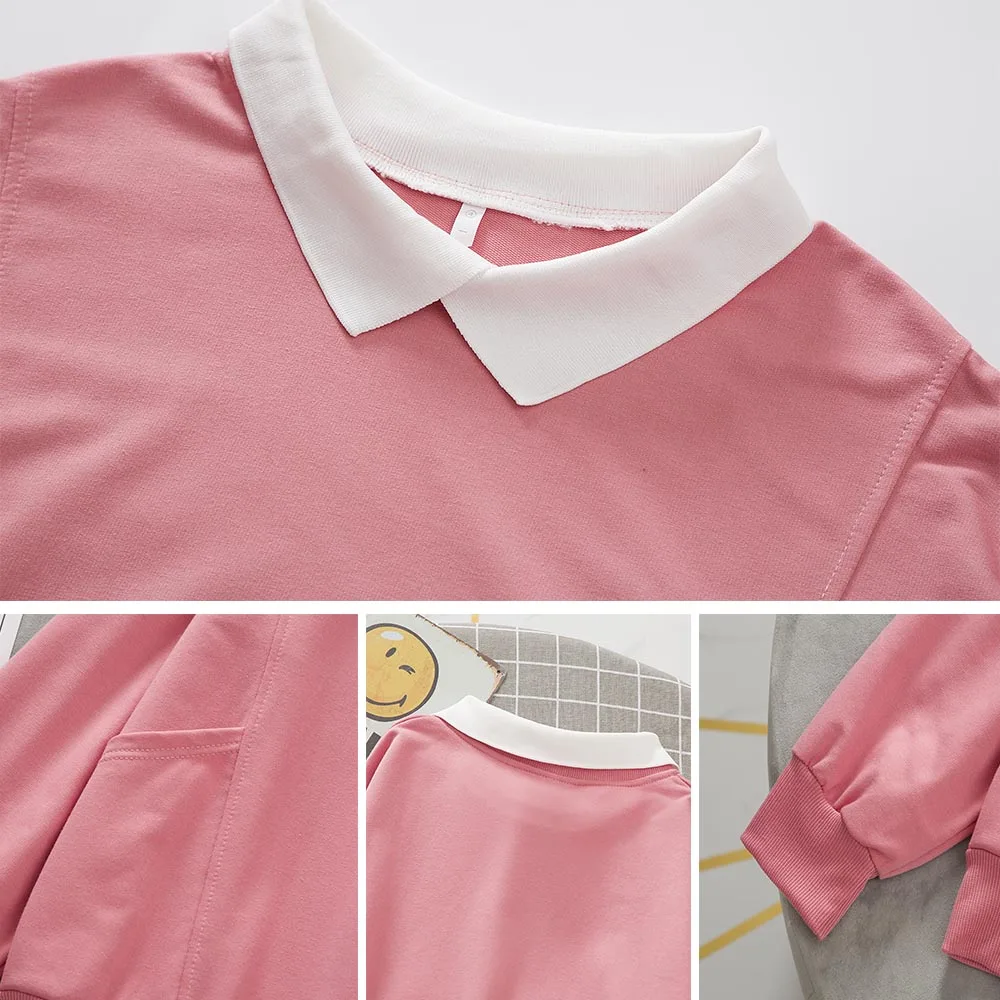 Женская толстовка с длинным рукавом и отложным воротником в стиле Харадзюку |