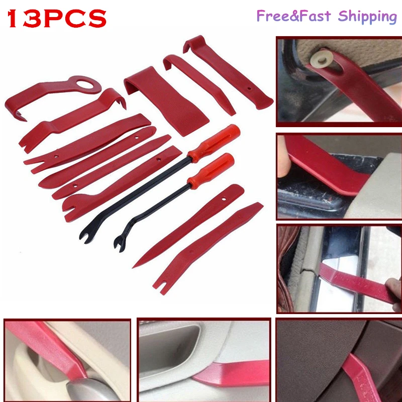 

35pcs Car Disassembly Interior Kit Audio Removal Trim Panel Dashboard Car DVD Player Auto Removal Hand Tool-red