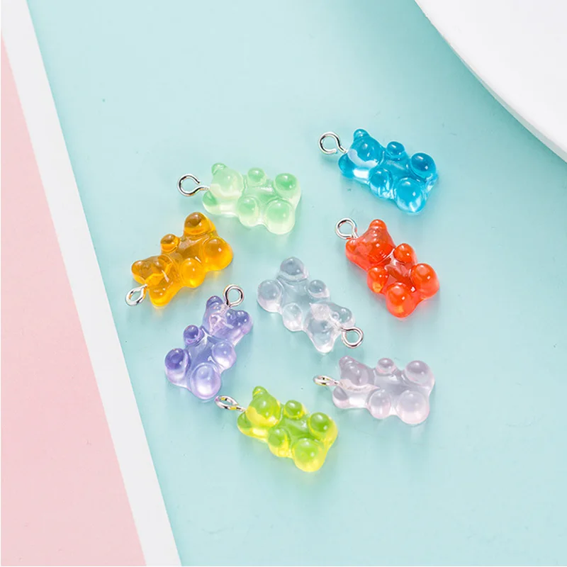 WISHMETYOU Gummy Bear серьги милые животные прозрачный зеленый Смола ювелирные изделия