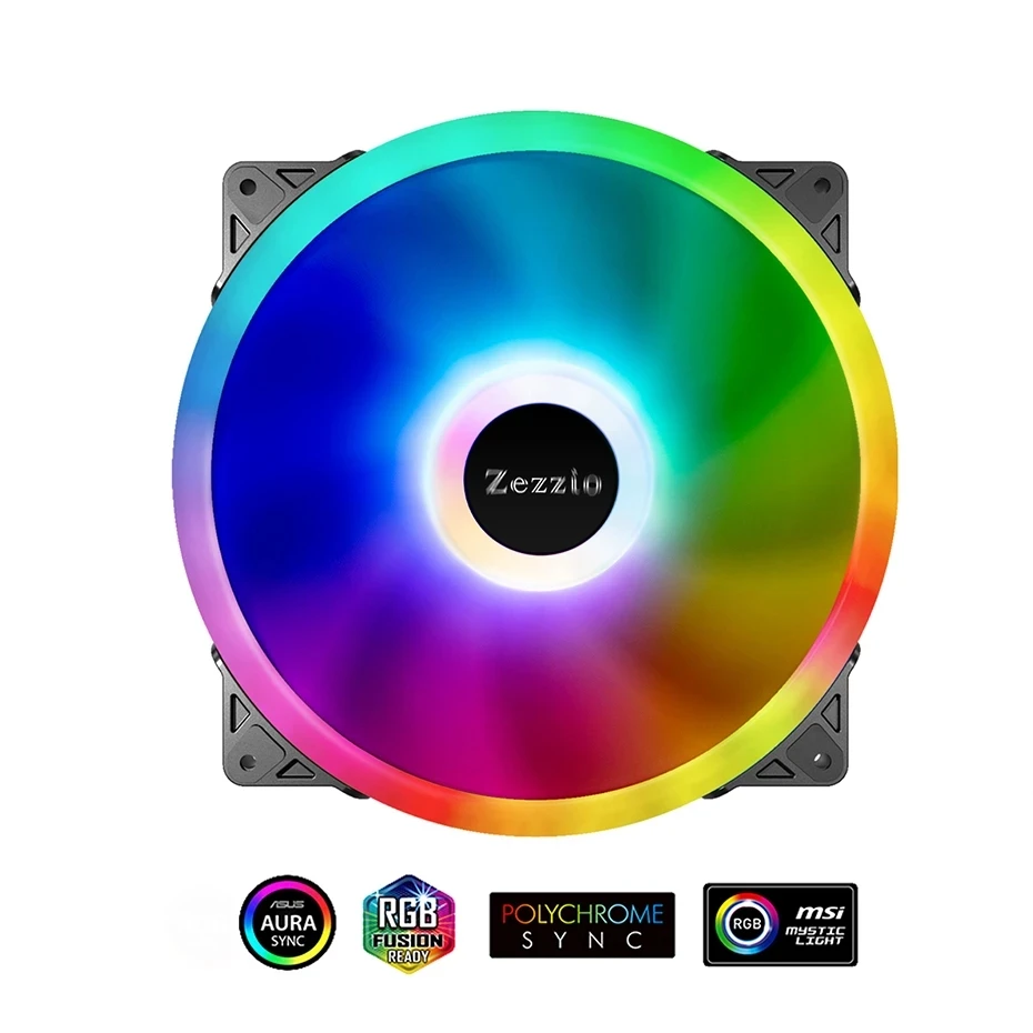 

Zezzio ZF-200 200mm 5V Addressable ARGB Case Cooling Fan for PC Cases CPU Coolers Radiators System silence CPU Cooler Fan