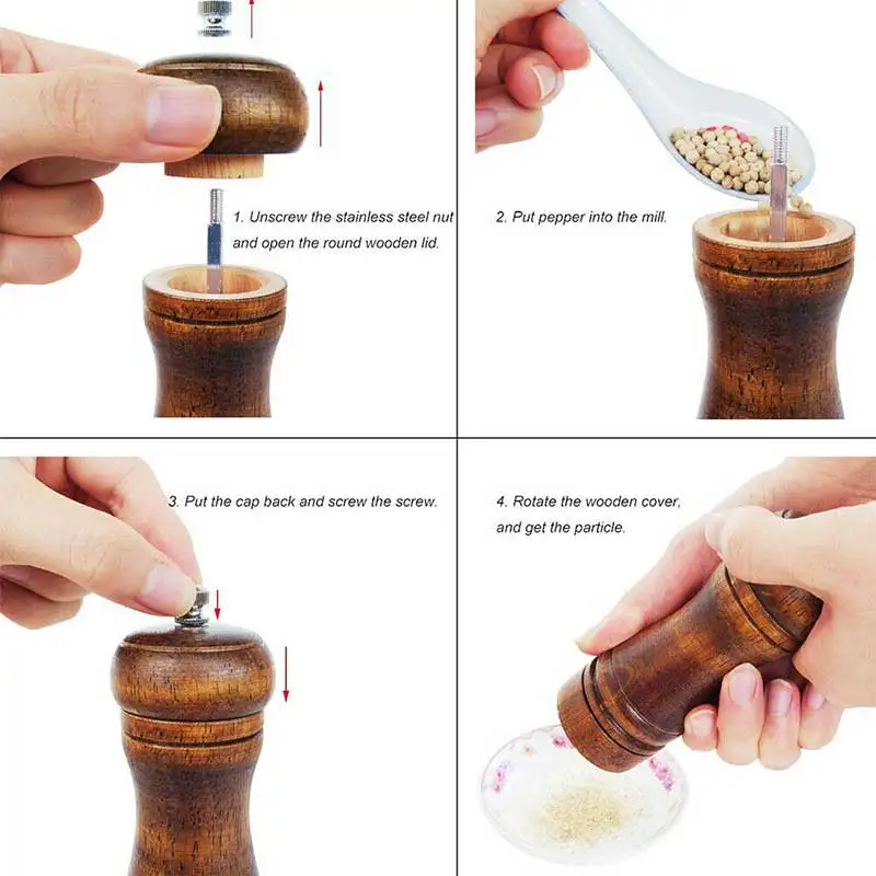 Измельчитель для перца из дуба многофункциональная Непористая легко моющаяся