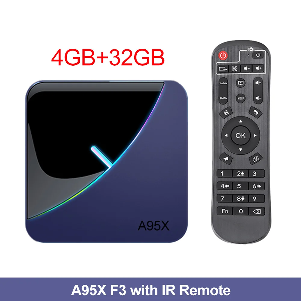 4GB 32GB A95x F3 RGB светильник ТВ приставка Android 9,0 Макс 4 Гб 64 Гб Amlogic S905X3 Смарт ТВ приставка 4 к USB3.0 H.265 Netflix Youtube Plex медиасервер - Цвет: 4GB 32GB