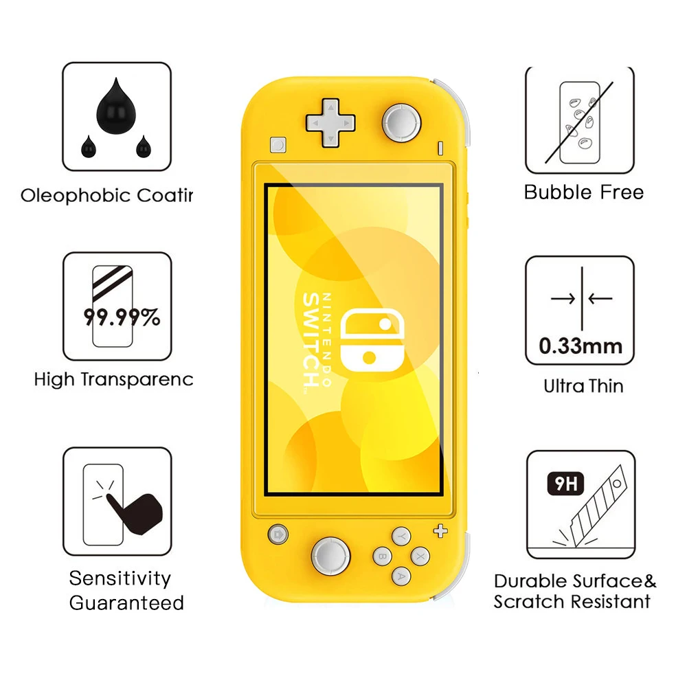 Закаленное стекло для Nintendo Switch Lite NS Ultra Clear Full HD защитная пленка крышка игровой