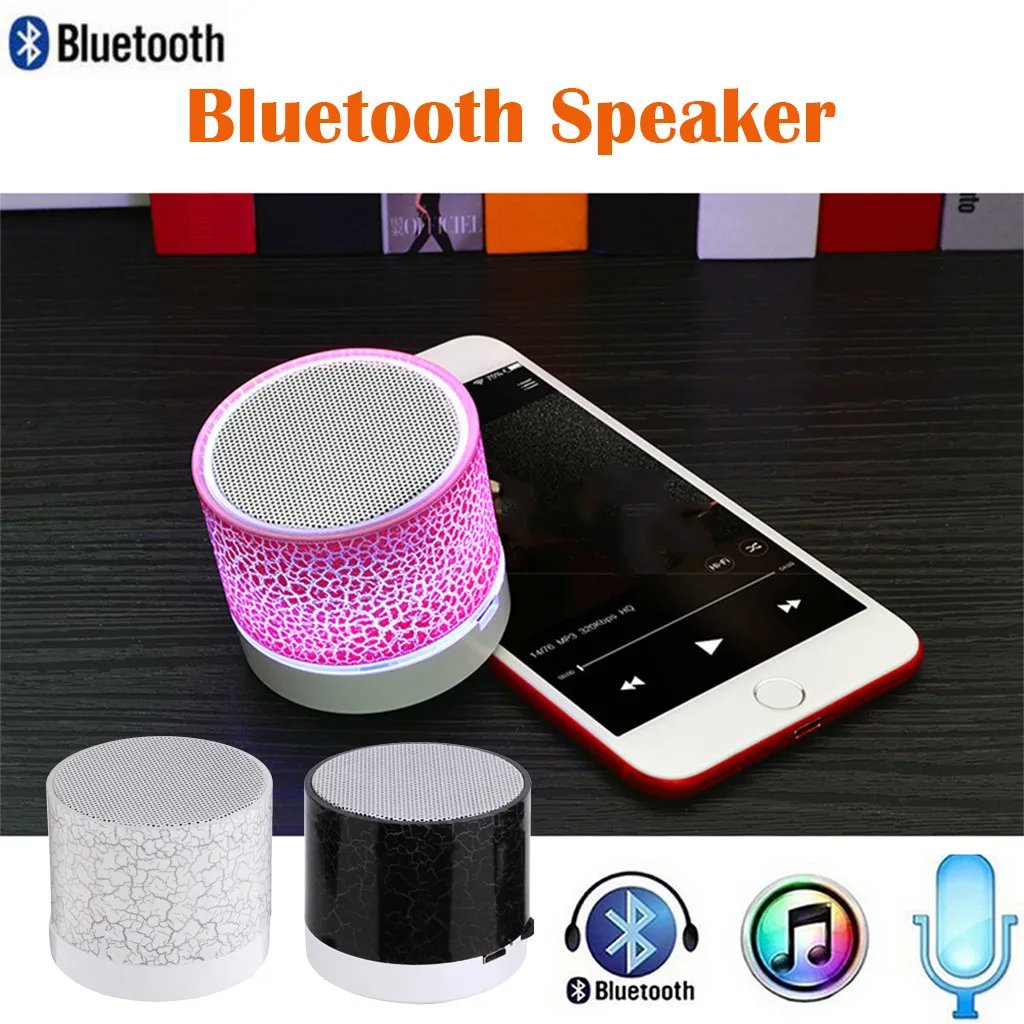 Мини-динамик Bluetooth беспроводной громкий светодиодный TF USB сабвуфер bluetooth s mp3
