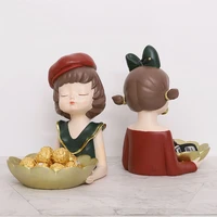 creative resin bubble girl figurines ornaments living room dining table statues crafts home decoration accessories wedding gifts