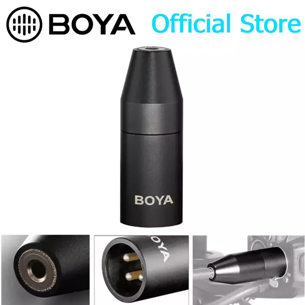 

BOYA 35C-XLR 3.5mm (TRS) Mini-Jack Female Microphone Adapter to 3-pin XLR Male Connector for Sony Camcorders Recorders & Mixers