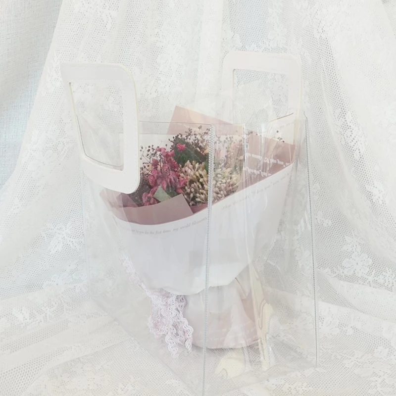 Прозрачная сумочка Подарочный пакет для цветов рождественские подарки сумка