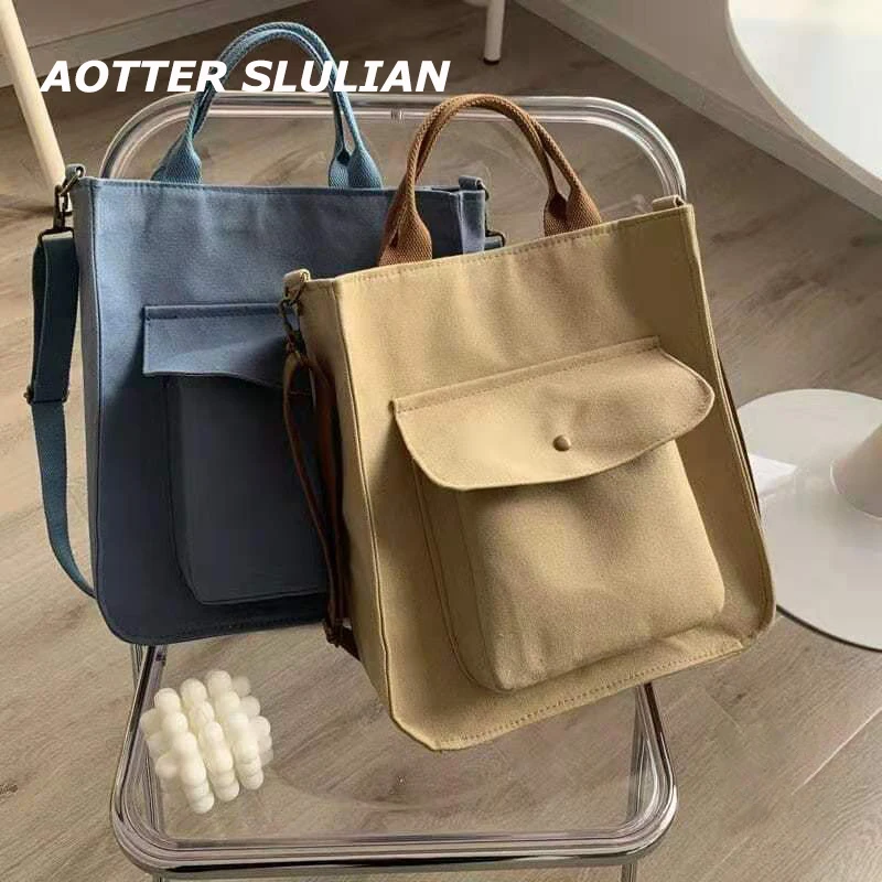 

Zipper Vintage Shopping Pouch Corduroy Shoulder Bag Girls Student Bookbag Women Travel Handbags Casual Totes Flip Outside Pocket