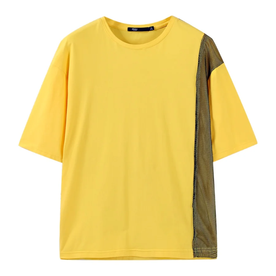 Pinli 2020 летняя новая скидка распродажа тонкая хлопковая Футболка с круглым