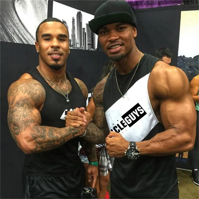 Майка мужская для фитнеса и бодибилдинга модная спортивная рубашка одежда