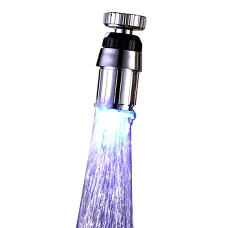 360 Rotatable LED Light Faucet Head Aerators Temperature Control 3 Colors Change RGB Glow Water Tap Nozzle For Kitchen Bathroom |
