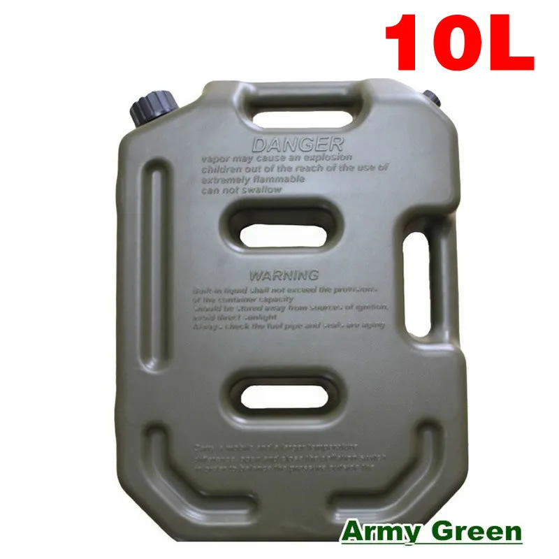 10L Green 10л(2,6 галлонов) Jerrycan практичный бензиновый дизельный топливный бак может упаковывать для внедорожников ATV мотоциклов топливный контейнер канистра - Название цвета: 10L Green