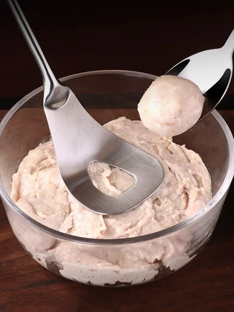 

Non-Stick Meatball Spoon Meatball Maker Spoon Meat Baller With Elliptical Leakage Hole Meat Ball Mold Kitchen Utensil Meat Tool