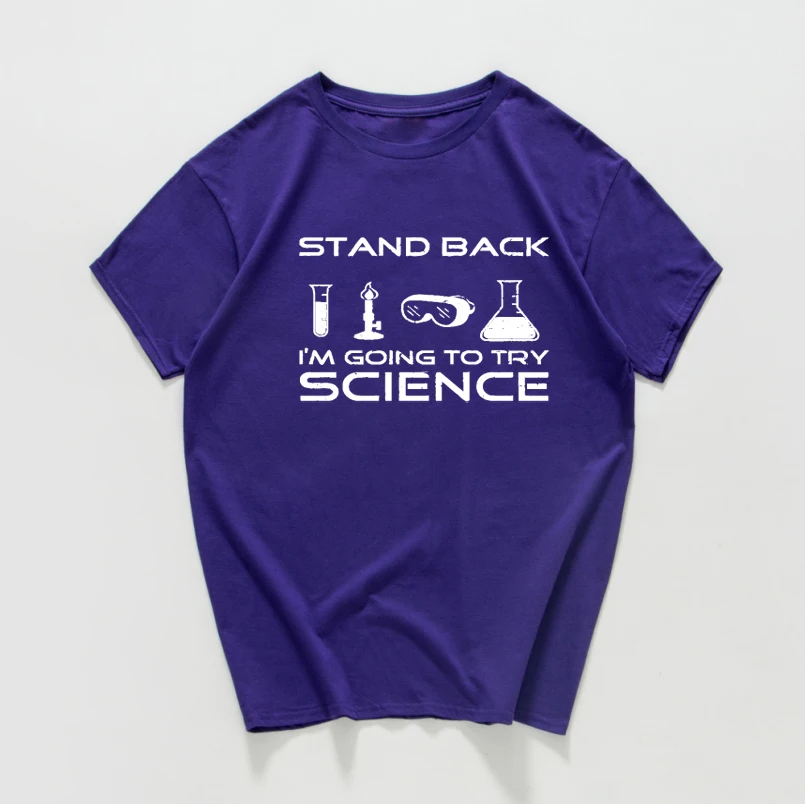 Stand back i am'm to try science забавная Футболка мужская хип-хоп хипстерская уличная футболка homme мужская одежда harajuku Топ