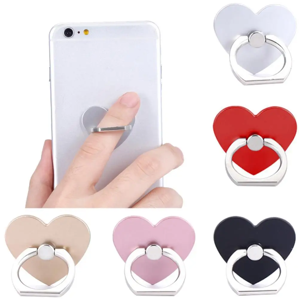 

360º Rotatable Heart Shape Finger Ring Grip Mobile Phone Stand Holder Universal