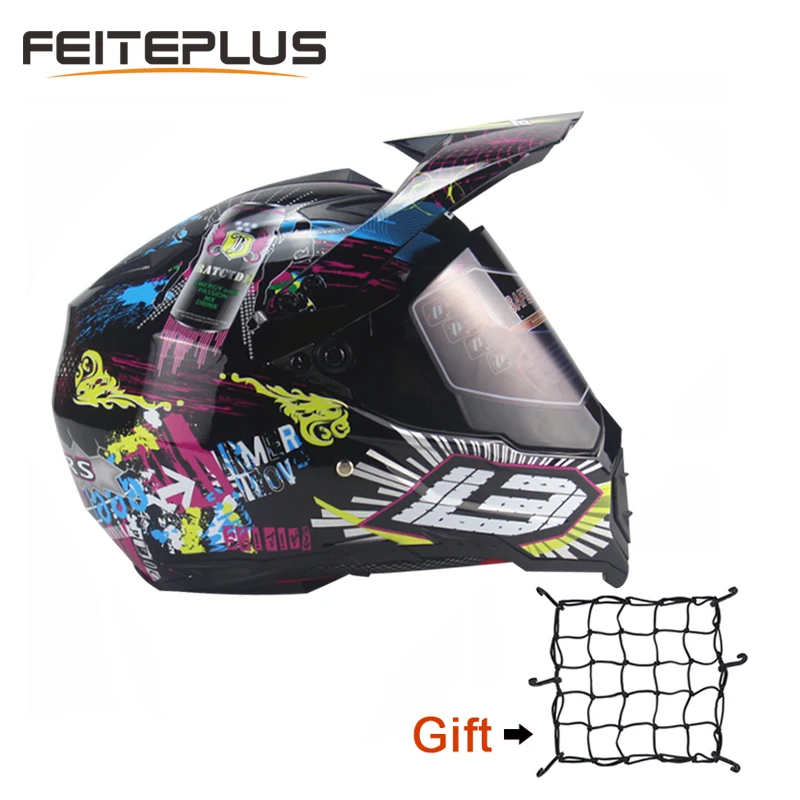 Универсальный мотоциклетный шлем на все лицо для взрослых байкеров круизеров