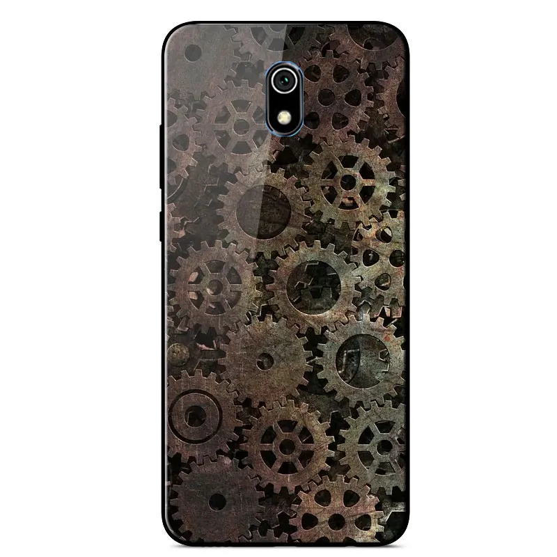 

Case For RedMi 8A Painted Mirror Scratch resistant Tempered glass shockproof Back Cover For RedMi 8A TPU Frame Phone Case 6.22"