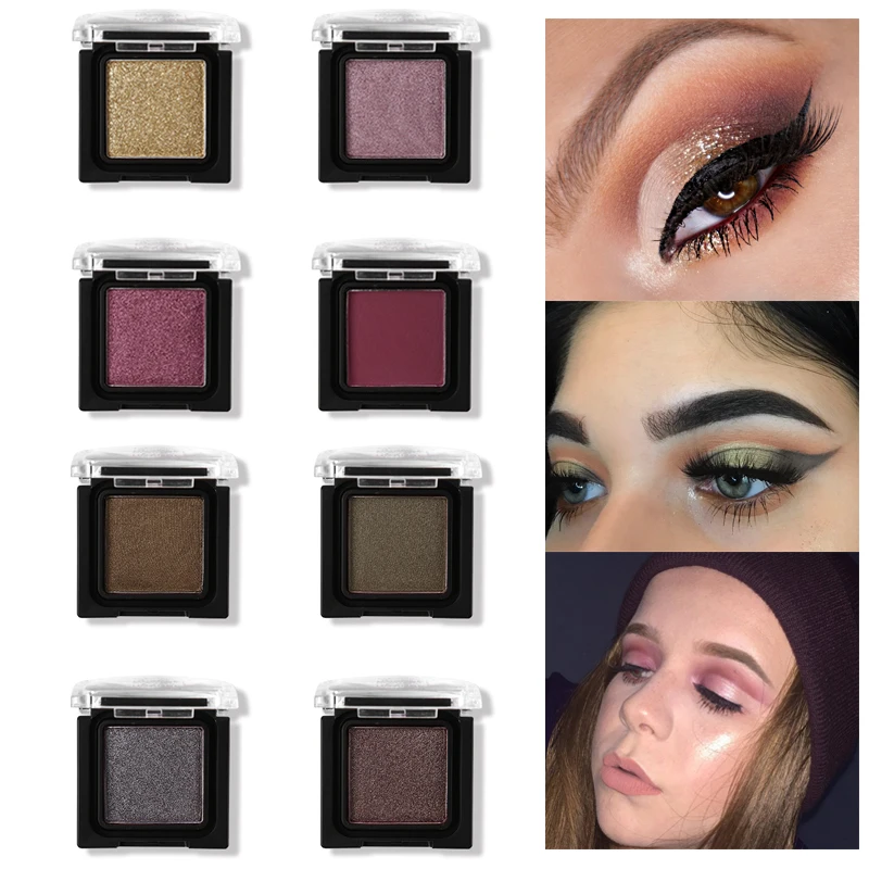 UCANBE Одиночная Палетка нюдовые Мерцающие Металлические тени для век макияж