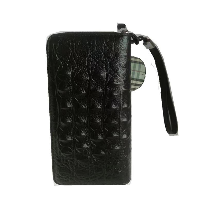 Мужской кошелек из натуральной кожи с узором под кожу крокодила|purse mobile|male clutch