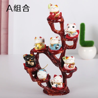 Маленькая фарфоровая Милая кошка Plutus домашняя гостиная открытие магазина