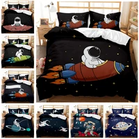 astronaut space bedding sets cartoon duvet cover set pillowcase comforter bedding set king queen size bed linen cute bed sheets