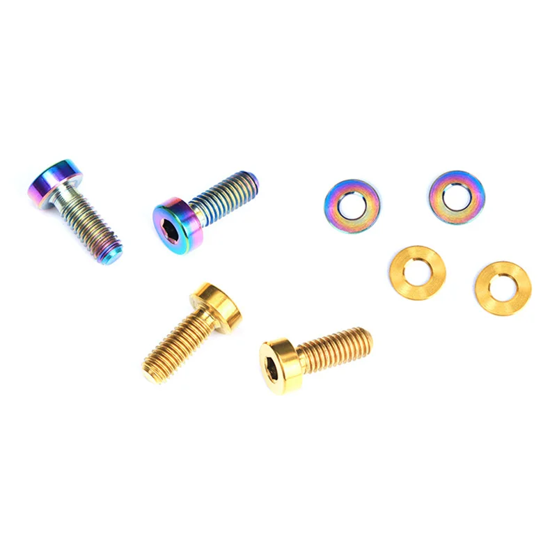 

RISK Titanium Alloy Bicycle Hydraulic Disc Brake Lever Fixing Bolts Set Mountain Bike Fixed FS Ajust Oil Cylinder Screws XT775