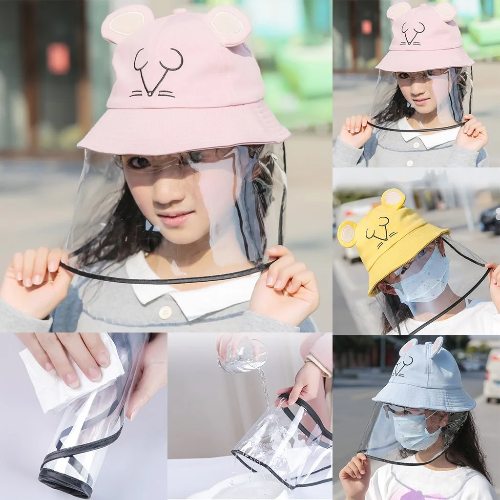 Защитная шапка с защитой от капель мультяшная детская Рыбацкая для раковины