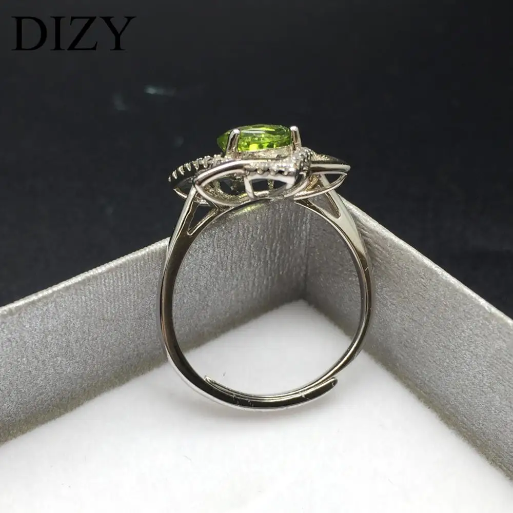 DIZY 1.0CT кольцо из натурального зеленого перидота цельное 925 пробы Серебряное с