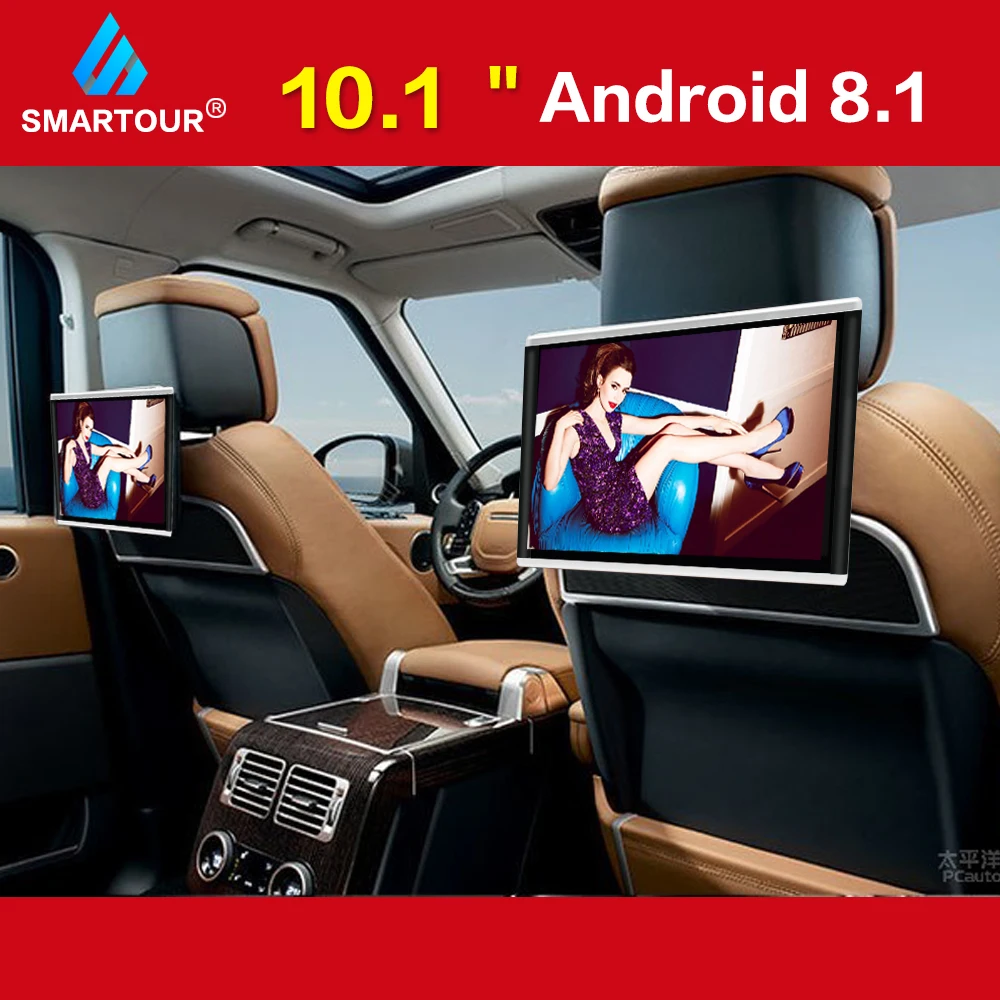 Автомобильный подголовник Smartour 10 1 дюйма Android 8 HD 1080P видео сенсорный экран Wi Fi