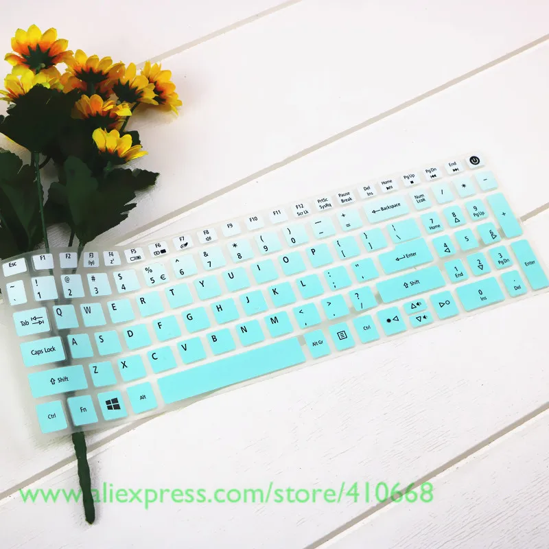 Gradualskyblue 15,6 дюйма Клавиатура силиконовый чехол для acer Aspire 7 A715-72G a715-71g A715 72G 71 г A315-21/31/32/51/53 A515 A615 A717 - Цвет: Gradualskyblue