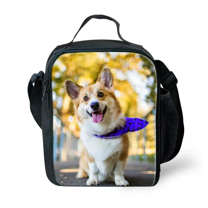 

Thermal Food Lunch Bag Welsh Corgi Pembroke Dog Printing Lunchbox Picnic Food Bag Insulated Handbags For Kids 2021