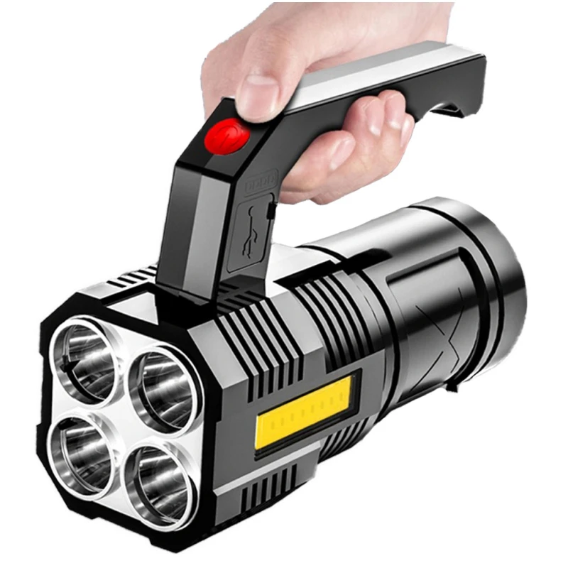 

4 LED Super Bright Portable Lamp Rechargeable Flashlight 4 Mode Cob Light Suitable for Outdoor Camping Flash Light lantern