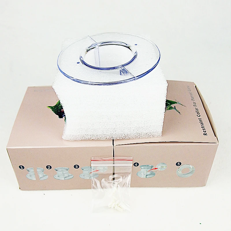 Акриловый ошейник-труба с птицей для тяжелого попугая перьев подтяжки шейный